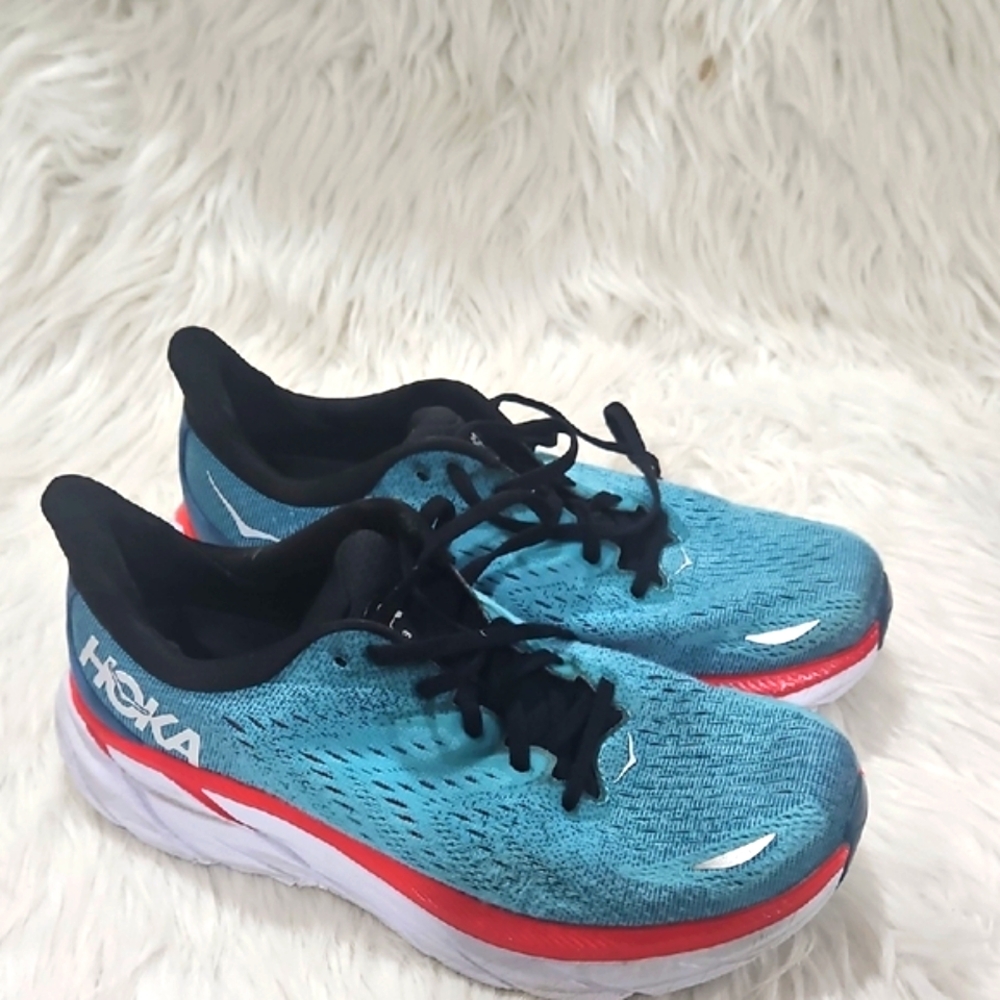 Hoka Teal and Coral Athletic Shoes